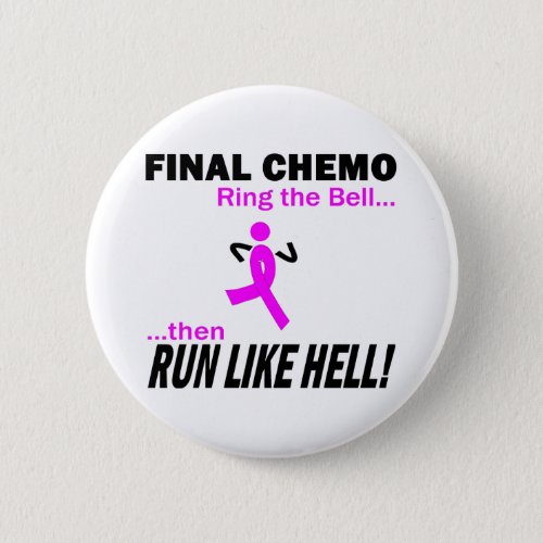 Final Chemo Run Like Hell _ Breast Cancer Button