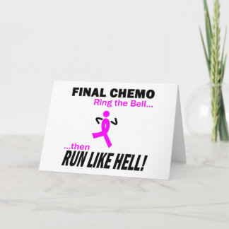 Final Chemo Run Like Hell - Breast Cancer Card