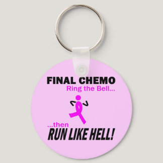Final Chemo Run Like Hell - Breast Cancer Keychain