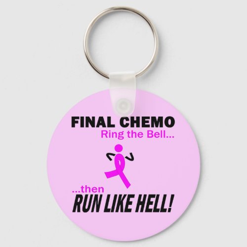 Final Chemo Run Like Hell _ Breast Cancer Keychain