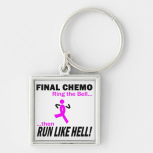 Final Chemo Run Like Hell - Breast Cancer Keychain