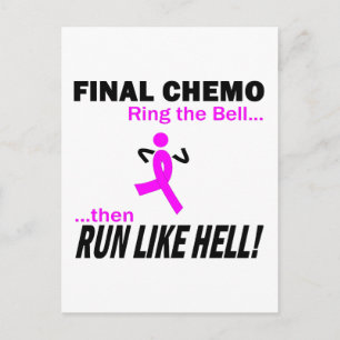 Final Chemo Run Like Hell - Breast Cancer Postcard
