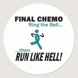Final Chemo Run Like Hell - Cervical Cancer Classic Round Sticker