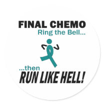 Final Chemo Run Like Hell - Cervical Cancer Classic Round Sticker