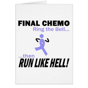 Final Chemo Run Like Hell - Lavender Ribbon Cards