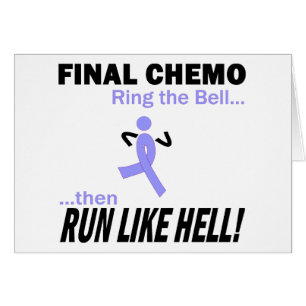 Final Chemo Run Like Hell - Lavender Ribbon Cards