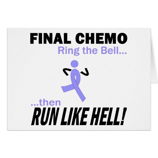 Final Chemo Run Like Hell - Lavender Ribbon Cards (Front Horizontal)
