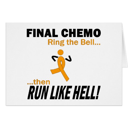 Final Chemo Run Like Hell - Leukemia Cards (Front Horizontal)