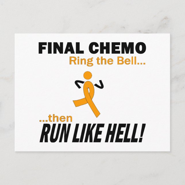Final Chemo Run Like Hell - Leukemia Postcard (Front)