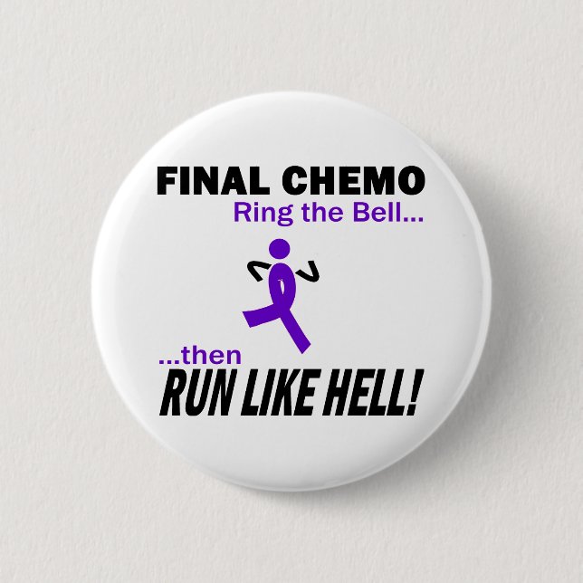 Final Chemo Run Like Hell - Violet Ribbon Button (Front)