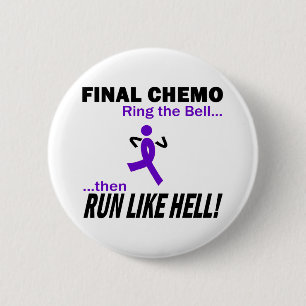 Final Chemo Run Like Hell - Violet Ribbon Button