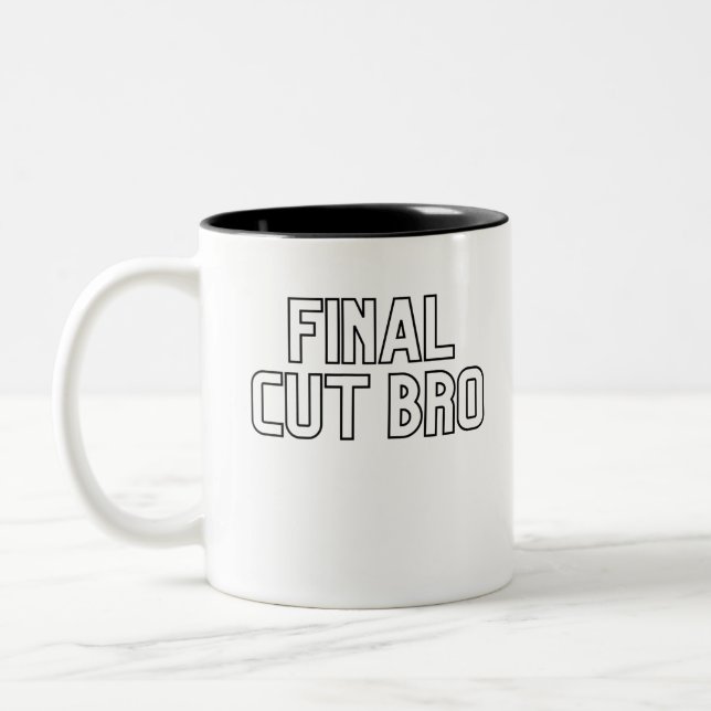 Final Cut Bro Editor Editing Gift Two-Tone Coffee Mug (Left)