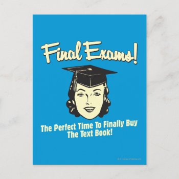 Final Exams: Finally Buy The Text Book Postcard by RetroSpoofs at Zazzle