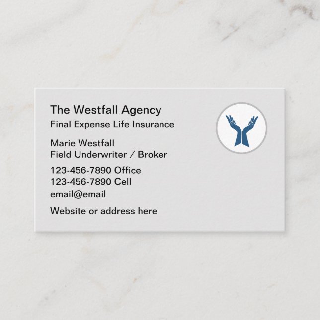 Final Expense Life Insurance  Business Card (Front)