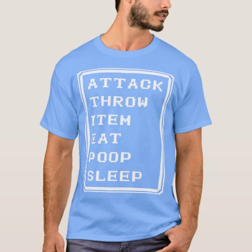 Final Fantasy Battle Menu Eat Poop Sleep Ninja Ver T_Shirt