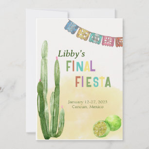 Final Fiesta Bachelorette Invitation Itinerary