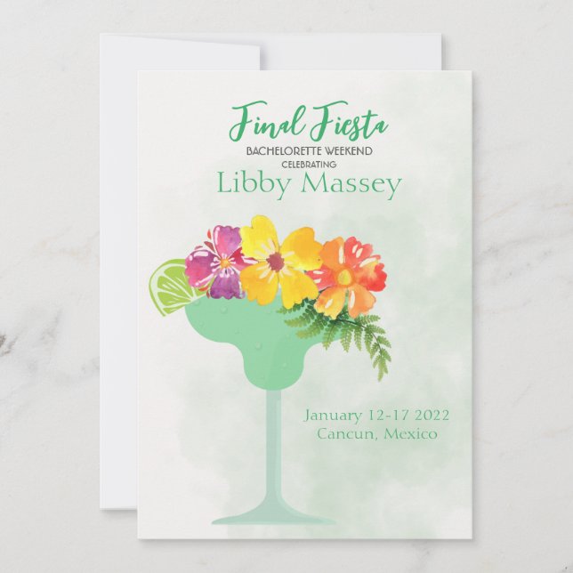 Final Fiesta Bachelorette Invitation Itinerary (Front)