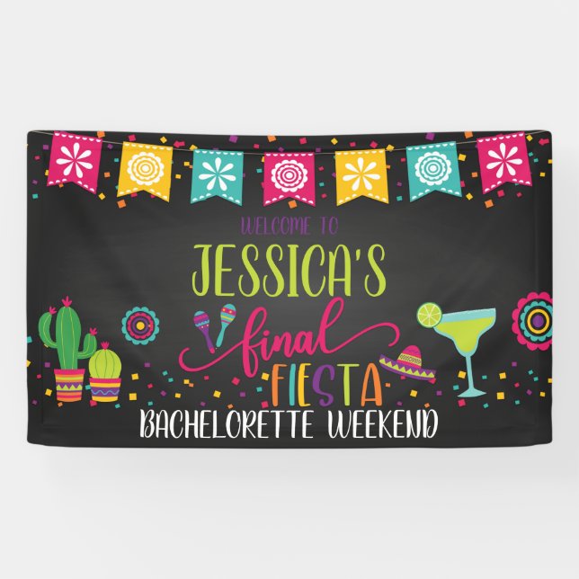 Final Fiesta Bachelorette Party Banner - Blk (Horizontal)