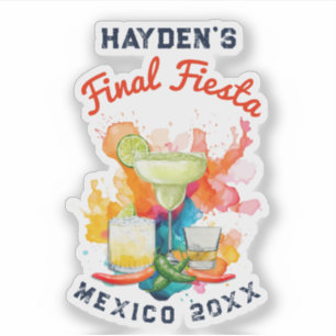 Final Fiesta Bachelorette Party Mexico Die Cut Sticker