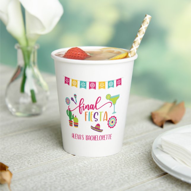 Final Fiesta Bachelorette Party Paper Cup - WH (Insitu)