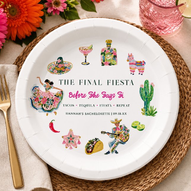 Final Fiesta Bachelorette Party Paper Plates (Creator Uploaded)