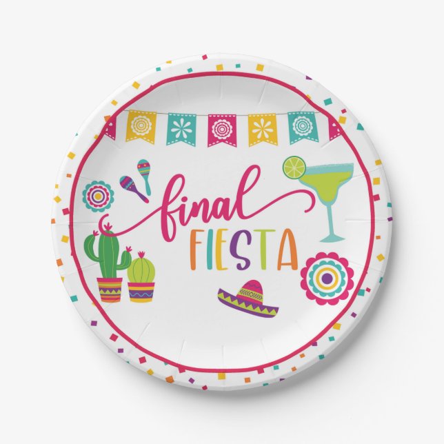 Final Fiesta Bachelorette Party Plate - WH (Front)