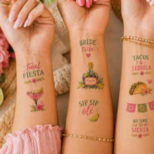Final Fiesta Bachelorette Temporary Tattoos