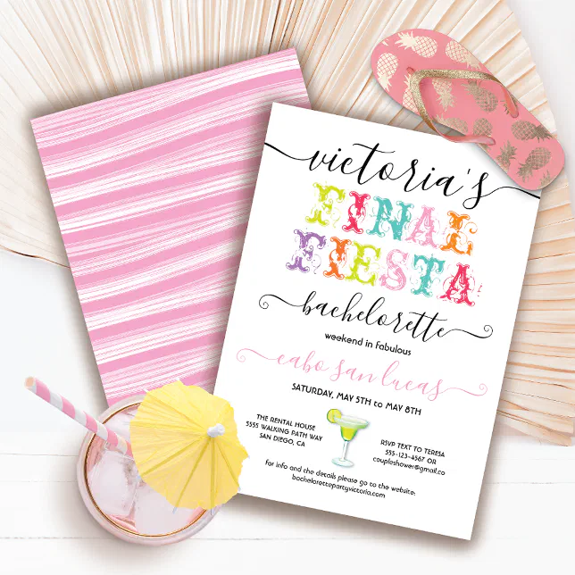 Final Fiesta Bachelorette Weekend Party Invitation | Zazzle