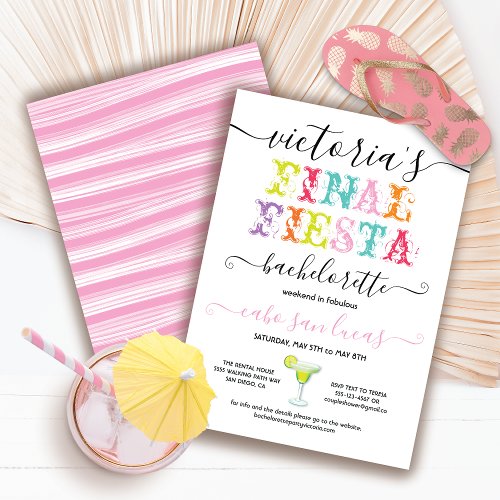 Final Fiesta Bachelorette Weekend Party Invitation