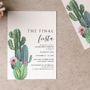 Final Fiesta Bachelorette Weekend Party Itinerary Invitation