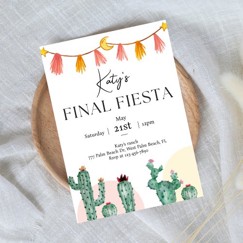 Final Fiesta BridalBachelorette Party Invitation