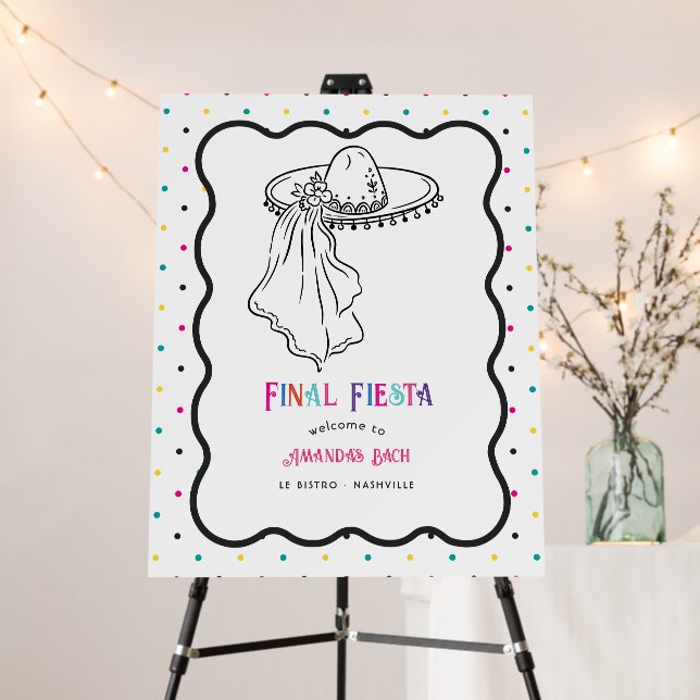 Final Fiesta Bridal Sombrero Bachelorette Welcome Foam Board (In Situ (Stand))