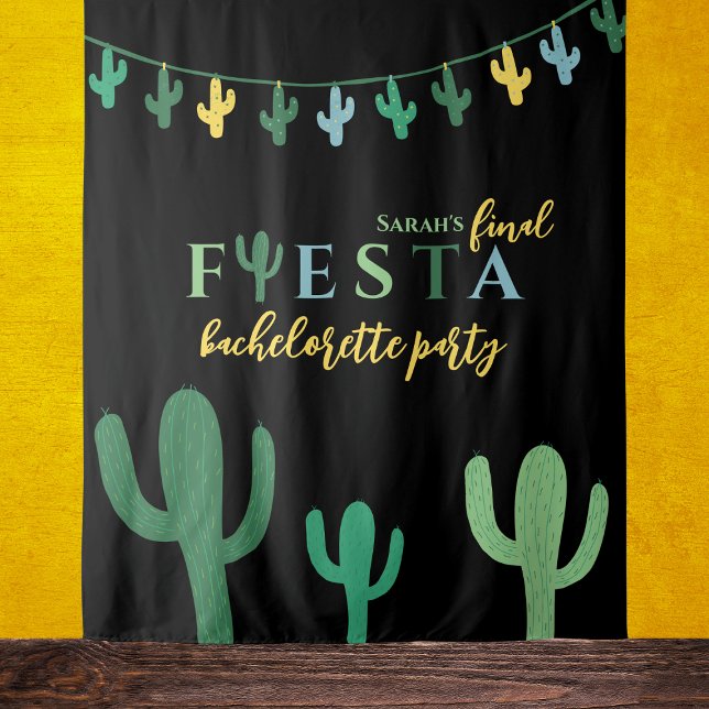 Final Fiesta Cactus Bachelorette Photo Backdrop (Final fiesta cactus mexican bachelorette party photo backdrop)