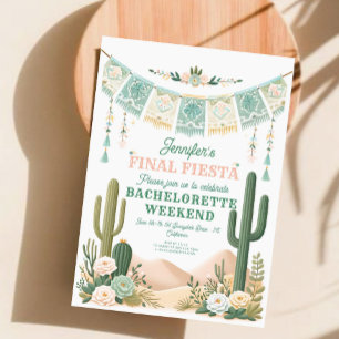 Final Fiesta Cactus Colorful Bridal/Bachelorette Invitation