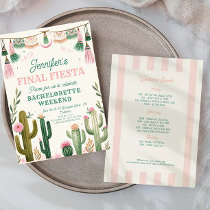 Final Fiesta Cactus Colorful Bridal/Bachelorette Invitation