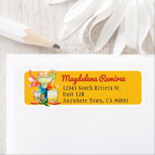 Final Fiesta Colorful Margarita Return Address Label