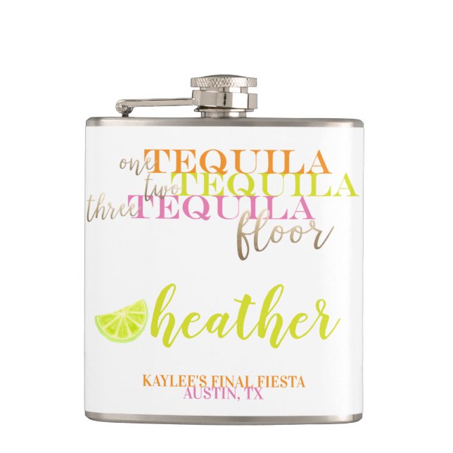 Final Fiesta Favor Tequila Bachelorette Party Flask (Front)