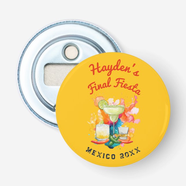 Final Fiesta Girls’ Weekend Mexico Bachelorette  Bottle Opener (Front)