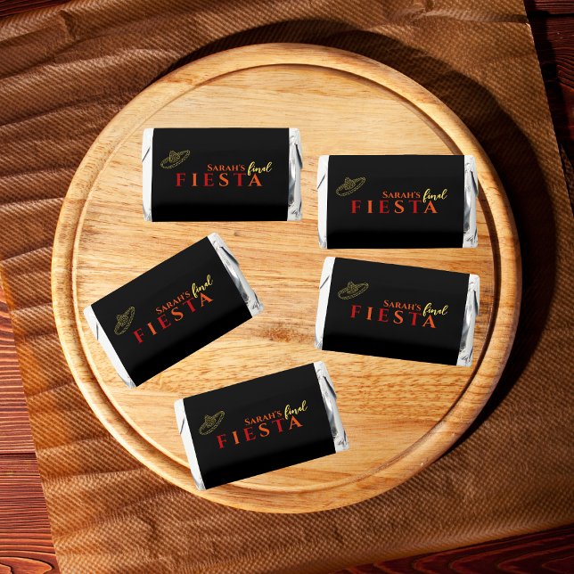 Final Fiesta Mexican Bachelorette Candy Favors (final fiesta bachelorette party candy favors, mexican bachelorette sombreros fiery red and orange)