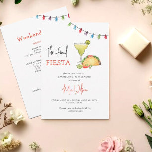 Final Fiesta Mexican Bachelorette weekend  Invitation