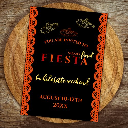 Final Fiesta Mexican Bachelorette Weekend Invitation