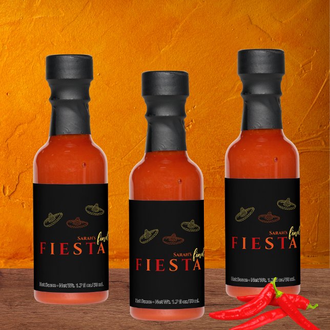 Final Fiesta Mexican Sombrero Bachelorette Party Hot Sauces (final fiesta bachelorette party favors hot sauce)