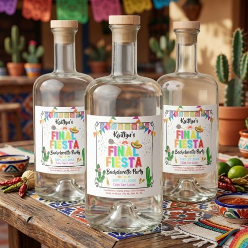 Final Fiesta Mexicana Bachelorette Party Liquor Bottle Label
