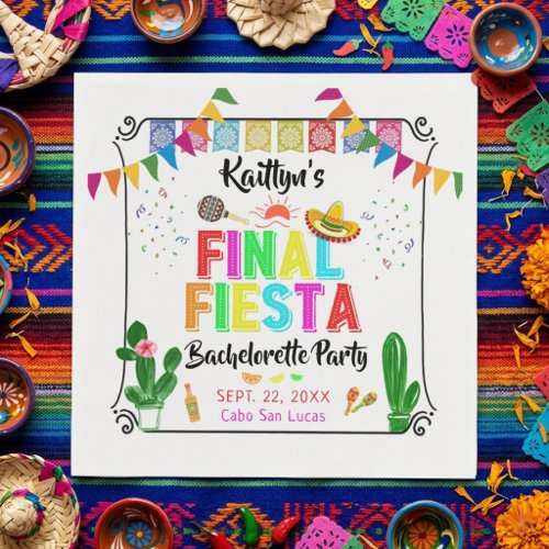 Final Fiesta Mexicana Bachelorette Party Napkins