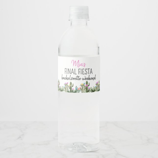 Final Fiesta Personalized Water Bottle Label (Front)
