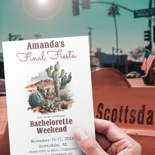 Final Fiesta Scottsdale Bachelorette Weekend Invitation