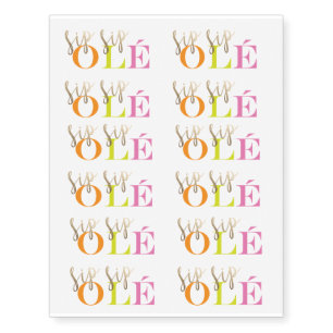 Final Fiesta Sip Sip Ole Bachelorette Party Temporary Tattoos