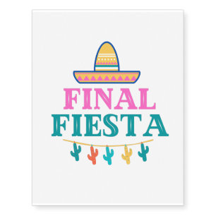 Final Fiesta Sombrero  Temporary Tattoos