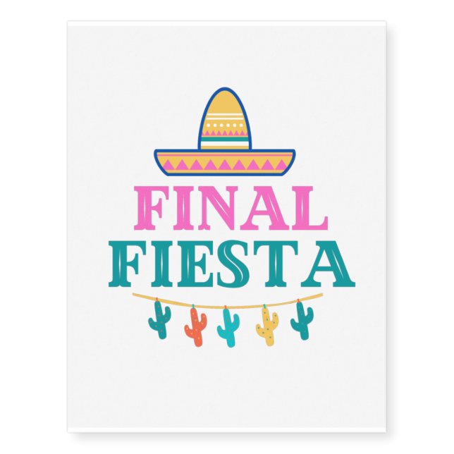 Final Fiesta Sombrero  Temporary Tattoos (Front)