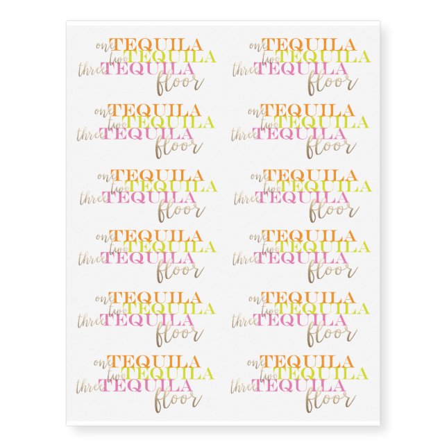 Final Fiesta Tequila Bachelorette Party Temporary Tattoos (Front)